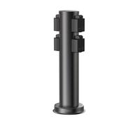 ledscom.de Garten Colonne de Prises de Courant PORU pour l'extérieur, IP44, 4X, Acier Inoxydable, Noir, Rond, 39 cm