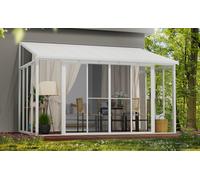 Jardin d’hiver Véranda Sanremo Palram - Auvent 3 x 4,25 m blanc