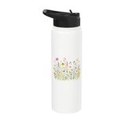 Jardin de fleurs sauvages Amoureux de la nature florale Stainless Steel Insulated Water Bottle
