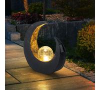 LED Croissant de Lune Lampe solaire Jardin Debout Sol Eclairage Verre Boule Lumière Véranda Chemin Terrasse Entrée Lampe solaire Chemin Lampe