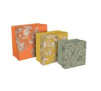 Jardin des Sens, Set de 3 boîtes gigognes carrées 25x25x12 cm, 20x20x11cm, et 16x16x10 cm