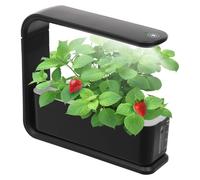 Jardin d'herbes aromatiques hydroponique - Système de culture hydroponique - Lampe LED pour plantes 15 W - 3 emplacements pour plantes - Pour la cuisine/le rebord de fenêtre - 100–240 V - Noir