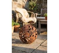 Jardin et terrasse décoration boule de jardin rustique acier rouille boule 23 cm