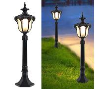 Jardin Lampadaire extérieur vintage, aluminium,H80cm/E27 /220v / IP55/Noir | Allées éclairage, lampadaire en look antique, lampe d'allée, lampe de jardin rétro/vintage/Étanche