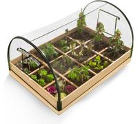 Jardin potager avec serre - Bac de culture avec couvercle - Pour la culture de légumes - Agencement en 12 compartiments - 115 x 80 cm - Vert