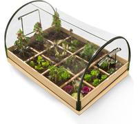 Jardin potager avec serre - Bac de culture avec couvercle - Pour la culture de légumes - Agencement en 12 compartiments - 115 x 80 cm - Vert