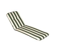 Jardin Privé - Coussin pour Bain de Soleil Cancale - Révolution 184x59x5.5cm - Face unie / Rayée - Coton 140g/m² - Vert et Blanc