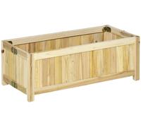 Jardin surélevé, design portable, bois résistant aux intempéries, couleur naturelle du bois