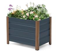 Jardin surélevé en bac de plantation - Jardinière 60x40x45 cm - Alliage d'aluminium - Fond creux avec système de drainage - Bords arrondis et résistants aux coupures - Gris