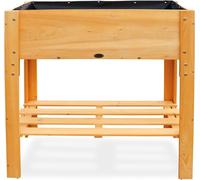 Jardin surélevé - Jardinière d'extérieur - Pour cultiver des légumes - Avec étagère - 80 x 40 x 79 cm - Bois naturel