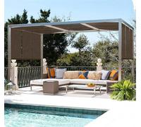 Jardin Toile d'ombrage 3x4 Pergola Filet Ombrage Filet Anti Chaleur 90-95% UV Résistant Aux Voile Dombrage Rectangulaire Plantes Jardin Fleurs Serre Grange Chenil Toit Couvre,brown-3x5m