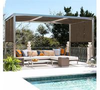 Jardin Toile d'ombrage 3x4 Pergola Filet Ombrage Filet Anti Chaleur 90-95% UV Résistant Aux Voile Dombrage Rectangulaire L'air Peut Circuler vers et vers Le Bas sans Perçage,brown-4x5m
