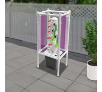 Jardin vertical hydroponique - Tour à 6 étages - 30 trous de plantation - Éclairage LED pour plantes - Réservoir d'eau - Kit de culture - Noir