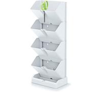 Prosperplast Mini Cascade jardinière verticale en plastique blanc 19,5 (L) x 11,4 (l) x 47,5 (H) cm avec ciseaux de jardinage