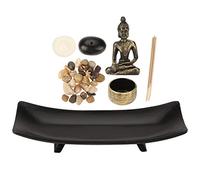 Jardin Zen Bouddha sur Plateau, Jardin Zen Bouddha,Porte encens Brûleur D'encens Table avec Statue Bouddhas, Photophore, Statue de Bouddhas Ensemble Porte-encens