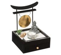 Jardin Zen Coffret Tiroir Bouddha avec Bougie, Gong et décoration - Atmosphera