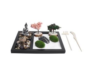 Jardin zen table sable statue Bouddha plateau bureau style japonais décoration