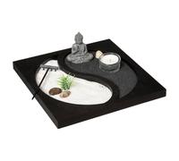 Jardin Zen Yin Yang Bouddha sur Un Plateau avec Bougie et décoration - Atmosphera
