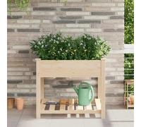 Jardinère en bois massif avec étagère et espace de rangement