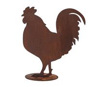Jardinex Figurine Coq en métal rouillé : déco Rouille