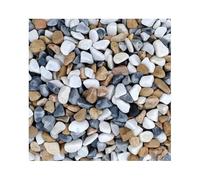 Jardinex Gravier déco Arlequin Hawaï roulé 12/25 mm - Sac de 20 kg - Beige, Blanc, Gris
