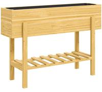 Jardinier surélevé de 100x30x70 cm avec espace de rangement et système de drainage