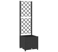 Jardinier vertical 40x40x136 cm - Plate-bande surélevée - Pot de fleurs avec structure - Pour balcon et terrasse - Plastique PP robuste