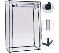 Jardinière - 102 x 52 x 150 cm - Jardinière pour balcon et jardin - Couvercle en PVC transparent - Acier thermolaqué - Avec sangles d'ouverture - Bac à plantes