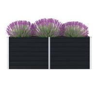 vidaXL Jardinière 160 x 80 x 45 cm Acier galvanisé Anthracite