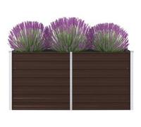 vidaXL Jardinière 160 x 80 x 45 cm Acier galvanisé Marron