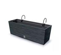 Jardinière 2 en 1 avec insert - Prosperplast FURU CASE DFC600W-S433 avec support en métal - 58 cm x 18 cm x 19 5 cm - Anthracite
