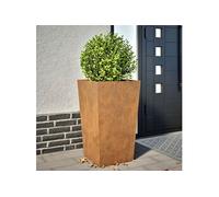 Jardinière 45x45x75 cm acier corten, jardinière d'extérieur, boîte à fleurs, boîte de jardin, jardinière de patio, 851106
