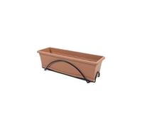 Jardiniere 60x20cm avec plateau et support balcon - Anthracite