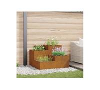 Jardinière 80x80x60 cm en acier résistant aux intempéries