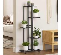 Jardinière à 4 Niveaux avec Roues 44x23x80cm Blanc Fer Support à Fleurs vidaXL