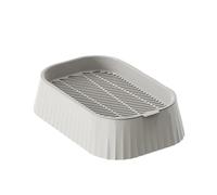 Jardinière à à Chat - Plateau Amovible à 2 étages en Plastique Blanc - Bac à germes réutilisable sans Terre - Station de pâturage compacte pour Chatons - Culture botanique Saine K