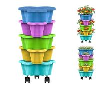 Jardinière À Fraises Empilable, Jardinière Verticale À 4/5 Niveaux, Tour De Culture À Fraises À Plusieurs Niveaux Peu Encombrante, Pots De Culture De Légumes Avec Protection UV Pour Le Jardin