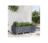 vidaXL Jardinière à roulettes Gris 150x80x54 cm PP