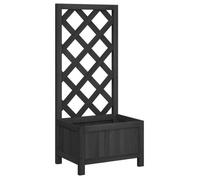 Jardinière - AKOZON - Modèle avec treillis - Bois massif de sapin - Noir - 40x30x90 cm