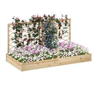 Jardinière avec 3 treillis modulable - Outsunny - bac à fleurs en bois pour balcon terrasse patio - 222x114x109cm effet bois naturel