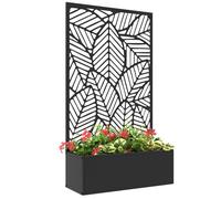 Jardinière avec brise-vue paravent treillis pour Plante Grimpante, bac à Fleurs - dim. 61L x 23l x 113H cm