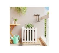 vidaXL Jardinière - Bois de pin massif Blanc