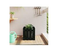 Vidaxl Jardinière Avec Design De Clôture Noir 40x40x40 Cm Pin Massif