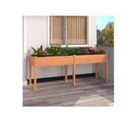 vidaXL Bac à plantes avec insert Marron 203x53x76 cm Sapin massif