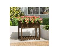 vidaXL Bac à plantes avec étagère brun miel 82,5x54x81 cm bois de pin