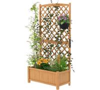 Jardinière avec grille - Jardinière pour l'extérieur - Pour plantes et fleurs - Système d'aide à la croissance intégré - 75 x 33 x 181 cm