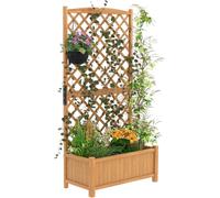 Jardinière avec grille - Jardinière pour l'extérieur - Pour plantes et fleurs - Système d'aide à la croissance intégré - 75 x 33 x 181 cm