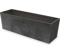 Jardinière avec insert pratique Pot de fleurs Longueur : 77 cm Jardinière de balcon sur plastique Aspect béton Structure béton Anthracite Couleur Intérieur / Extérieur