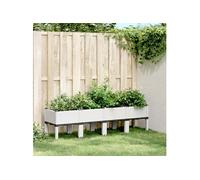 vidaXL Jardinière avec pieds blanc 160x40x42 cm PP