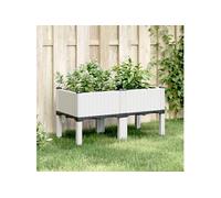 Jardinière avec pieds blanc 80x40x42 cm PP